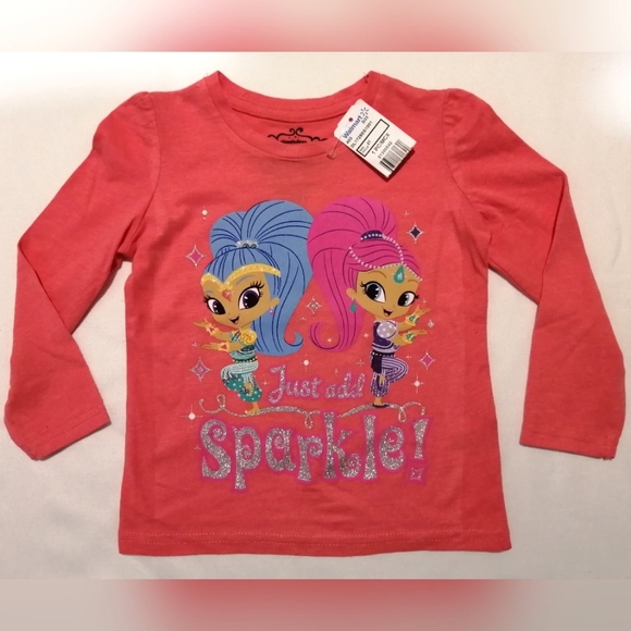 🔥SALE🔥 Nickelodeon Shimmer & Shine Girl's Long Sleeved Tee NWT Sz. 2T & 3T - Picture 1 of 5
